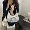 Bolsa Meia-Lua Nicho Estilo Coreano 2025 Nova Chegada Laço Cor Sólida Bolsa de Mão Moda Estilo Ocidental Bolsa Transversal Bolsa Casual Feminina