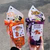 Decoración de Pastel de Cono de Helado para Halloween 2025, Inserto de Calabaza Fantasma Oso, Caja de Empaque para Tazas de Postre