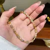 Moda Simple Retro Cuentas de Ábaco de Piedra Natural Collar de Cuentas Lujo Accesible Nicho Elegante de Gama Alta Cadena Versátil para la Clavícula