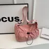 Bolso de Color Sólido Versátil para Mujer Ins Nuevo 2024 Bolso de Hombro Cruzado de Moda para Chica Bolso Bandolera de Estudiante Bolso Tote de Lona