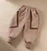 Calça Casual de Moda Infantil, Calça Esportiva Solta Confortável para Meninos e Meninas, Calça de Cintura Alta Espessa com Forro de Lã para Proteger a Barriga de Bebês e Crianças