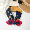 100% Algodón Diseño Coreano Cuadros Azules Cuadrado Pequeño Bufanda para Mujer Primavera Verano Versátil Combinación Camisa Decoración Bufanda Pequeña para Cuello Bufanda de Seda