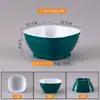 Vajilla de melamina plástico tazón pequeño salsa para mojar comercial imitación porcelana tazón de arroz tazón de arroz de comedor olla caliente condimento tazón pequeño de sopa de dos colores