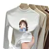 Camada base infantil forrada de fleece, roupa íntima para outono e inverno, camiseta de manga longa com gola alta escovada, top de alta qualidade estilo coreano para meninas