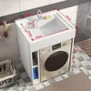 Armario compacto para lavandería de balcón con fregadero integrado, armario para lavadora de carga superior con tabla de lavar, mueble de baño