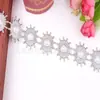 Guangzhou Nuevo Al por Mayor Premium Cadena de Perlas y Diamantes Accesorios para Ropa Componentes de Cadena de Circonita Cadena de Perlas Chapada en Oro con Pedrería