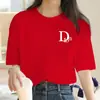 Nueva Camiseta de Verano de Algodón Talla Grande Manga Corta de Algodón