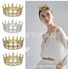 Corona de Novia Europea y Americana Diadema Colorida de Pedrería Transfronteriza Corona de Plástico Barroca Accesorios para Vestido de Boda Accesorios para el Cabello