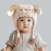 Gorro de Punto para Niños para Otoño e Invierno, Protección para Orejas de Dinosaurio de Dibujos Animados 3D, Cálido Gorro de Lana para Bebé para Niños y Niñas, Transfronterizo
