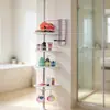 Estante de esquina para baño de acero inoxidable de piso a techo transfronterizo, estante de almacenamiento, estante de almacenamiento para baño, bandeja de cuatro niveles, estante triangular