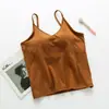 Atacado do Fabricante Colete Acolchoado de Algodão com Fio para Mulheres, Camisola de Verão Sem Costas em U com Toque de Algodão, Confortável