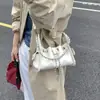 Bolsa de Ombro Casual Retrô Couro Cera de Abelha 2025 Novo Estilo Feminina Estilo Coreano Estilo Ins Bolsa de Ombro Transversal Saco