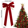 Venda Quente Transfronteiriça Laço de Veludo com Duas Orelhas para Árvore de Natal Decoração de Festa de Festival de Natal Fita de Veludo