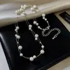 Accesorios de Collar de Perlas Gypsophila para Mujer, Cadena para Clavícula, Diseño de Nicho de Lujo Ligero, Joyería de Cadena para el Cuello en Capas de Gama Alta