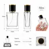 Frasco borrifador quadrado para perfume 30ml 50ml 100ml vidro de alta transparência frasco vazio frasco de pressão portátil para dispensar