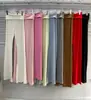 Cores Novas Primavera/Verão 2025 Estilo Kardashian Skims Casual Cintura Dobrável Super Confortável Versátil Skinny Calças Flare