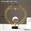 Decoração de Bola de Cristal de Metal Galvanizado de Luxo Nórdico para Armário de Vinho, Decoração de Casa, Artesanato para Hall de Entrada de Inauguração de Casa, Estilo de Ferro Forjado