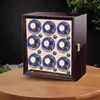 Cargador Giratorio para Relojes Mecánicos, Dispositivo Giratorio Vertical para Relojes, Cargador Eléctrico Silencioso para Relojes, Caja para Relojes para Uso Doméstico con Nueve Ranuras para Relojes