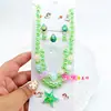 Estilo Océano Collar de Conchas para Niños Caracola Estrella de Mar Elemento Marino Sirena Niña Disfraz Joyería a Juego Princesa