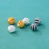Plata de Ley S925 7mm Zirconia Incrustada Calado Bola Perlas Sandía Perlas Espaciadoras Hecho a Mano DIY Pulsera Collar Joyería Perlas Sueltas
