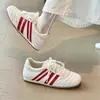Zapatillas de entrenamiento alemanas de suela gruesa para mujer, nuevas zapatillas blancas versátiles primavera/verano 2026, zapatillas deportivas casuales con cordones, suela plana, zapatillas Forrest Gump