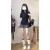 Camisa Popl de Manga a la Hombro Estilo Dopamina, Camiseta que Ceñe la Cintura para Mujer, Manga Corta Blanca de Verano Estilo Universitario Nuevo Top Ajustado