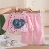 Conjunto de Ropa de Otoño para Niñas 2026 Nueva Moda Sudadera de Mezclilla con Parches para Bebé Manga Larga Conjunto de Dos Piezas Ropa de Bebé de Moda