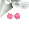 Pulseira Colar Brincos Pingente Coração Esmaltado Dupla Face Aço Inoxidável Gotejamento de Óleo Pequeno Charme Acessórios para Joias DIY