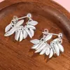 Pendientes Largos con Borlas en Forma de Hoja para Mujer, Brillantes, Lujo Ligero, Estilo Francés, Pendientes Creativos de Gama Alta para Estudiantes
