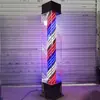 Luz Rotatoria de Barbería de Pie para Exteriores Impermeable Letrero de Salón de Peluquería Luz de Caja de Luz de Vidrio de Colores para Peluquería Se Puede Comprar en Lote Leidezhu