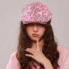Gorra Americana Retro de Leopardo Picante para Mujer 2025, Boina de Nicho Y2K para Cabeza Grande que Hace que la Cara Parezca Más Pequeña