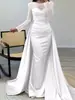 Falda Larga Ajustada de Malla con Lentejuelas y Ensambles de Satén de Comercio Exterior Europeo y Americano 2025 Nuevo Estilo de Otoño Vestido Sexy Transparente con Ensambles