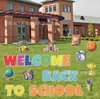 Bienvenida transfronteriza de regreso a clases, apertura de la tarjeta de temporada escolar, letrero decorativo del patio del campus, apertura de la tarjeta de temporada escolar