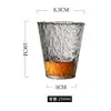 Vaso de Vidrio con Patrón de Martillo Repujado Taza de Agua para el Hogar Taza de Té Estilo Veraniego ins Taza para Bebidas de Jugo Taza de Café Taza de Cerveza