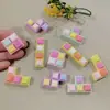 Piezas Geométricas de Resina 3D de Colores Macaron, Cuadrados Pequeños de Color Sólido Bloqueados por Color, Pegamento Crema Decoración Hecha a Mano DIY