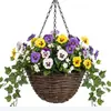 Fornecimento spot cesto de flores de ferro best-seller transfronteiriço cesto suspenso de coqueiro vaso de flores semicircular de coco
