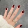 C589-otoño e invierno Nueva gema color borde desgaste uña Año Nuevo cerezas pegatinas de uñas flash parche de uña falsa
