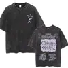 Camiseta Lavada Retro Eddie Munson Camiseta de Monstruo Demogorgon Caníbal Camiseta Oversize para Hombre