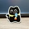 Broche Acrílico de Gatinho Desenho Animado Gato Preto Fofo Pingente para Mochila Decoração Pino Venda por Atacado Broche Pequeno Personalizado