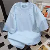 Camiseta Divertida Estampada de Manga Curta Estilo de Rua para Homens e Mulheres, Novo Estilo de Verão, Nicho Retrô Solta e Versátil Top Ins