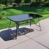 Mesa de Vidro Temperado Simples e Portátil para Uso Doméstico, Mesa de Jantar Dobrável, Mesa e Cadeiras de Varanda, Mesa para Quiosque de Lazer ao Ar Livre
