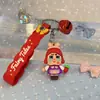 Chaveiro Pingente Pequeno Série Vermelha Fofa Chaveiro de Bebê Chorando Pingente de Mochila Pequenos Acessórios de Joia Pingente de Casal