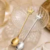 Cuchara Corona de Acero Inoxidable, Cuchara para Café y Avena, Cuchara para Revolver Miel, Cuchara para Paleta de Hielo, Cuchara para Té de Leche, Recuerdo Creativo de Boda