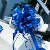 Decoração de Natal Transfronteiriça 6,4cm Tamanho Grande Flor Puxada à Mão Arranjo de Casamento Decoração de Carro de Casamento Bola de Flores Fita