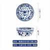 Conjunto de Tigelas de Cerâmica Tigela de Arroz Doméstica Tigela para Sopa de Macarrão Prato Prato de Peixe Porcelana Azul e Branca Retrô Nostálgica Louça de Mesa