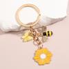 Novo ins Estilo Handmade Oil Drop Bonito Abelha Flor Libélula Borboleta Chaveiro Bolsa Pendurado Ornamentos