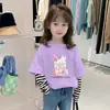G2149# camiseta de algodón de manga larga para niños niñas camiseta de bebé moda para niños grandes ropa infantil primavera y otoño dos piezas falsas