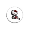 Broche de Gato Kate Animal Fofo Emblema de Metal Acessórios para Roupas Alfinete de Lapela Padrão Geométrico Redondo Venda por Atacado de Fábrica