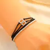 Novo bracelete de aço titânio aço inoxidável amor pulseira de aço inoxidável caixa de papelão terno pulseira tecida à mão ajustável joia de casal atacado