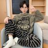 Outono e inverno infantil coral fleece pijamas meninos fleece-forrado engrossado 2024 novos meninos quentes juventude casa roupas